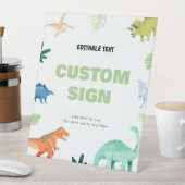 Kleurrijke Dino Party Dinosaurus Verjaardag Custom Reclamebord Met Voetstuk (Insitu)