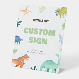 Kleurrijke Dino Party Dinosaurus Verjaardag Custom Reclamebord Met Voetstuk