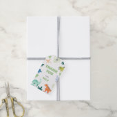 Kleurrijke Dino Party Dinosaurus Verjaardag Favori Cadeaulabel (Met Touw)