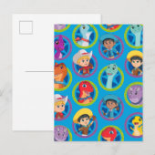 Kleurrijke Dino Ranch Patroon Briefkaart (Voorkant / Achterkant)