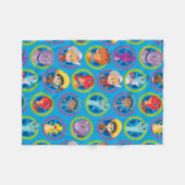 Kleurrijke Dino Ranch Patroon Fleece Deken (Voorkant (Horizontaal))