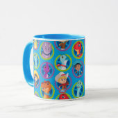 Kleurrijke Dino Ranch Patroon Mok (Voorkant links)