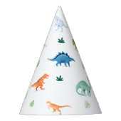 Kleurrijke Dino Verjaardag Dinosaurus Verjaardag P Feesthoedjes (Voorkant)