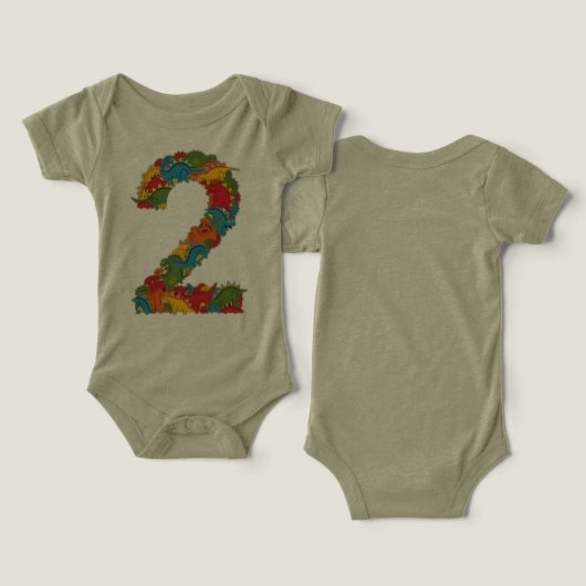 Kleurrijke Dinosaur baby suite (Ontwerp Voorkant & Achterkant)