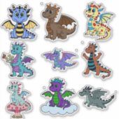 Kleurrijke Dinosaur Sticker Set voor Kinderen - Le (Voorkant)