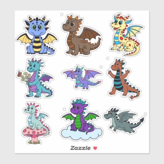 Kleurrijke Dinosaur Sticker Set voor Kinderen - Le (Vel)
