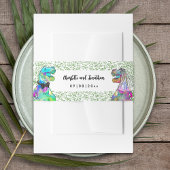 Kleurrijke Dinosaur Theme Wedding Custom Uitnodigingen Wikkel