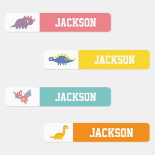 Kleurrijke Dinosauriërs Kinderen Gepersonaliseerde Labels
