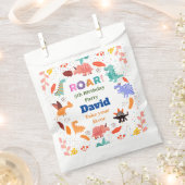 kleurrijke Dinosauriërs op verjaardagsfeestje Bedankzakje (Geknipt)