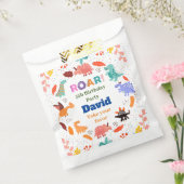 kleurrijke Dinosauriërs op verjaardagsfeestje Bedankzakje (Gezegeld)