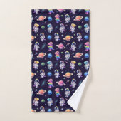 Kleurrijke Dinosauriërs Outer Space Planeten Regen Bad Handdoek (Handdoek)