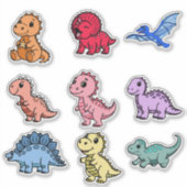 Kleurrijke dinosauriërstickers voor kinderen - Leu Sticker (Voorkant)