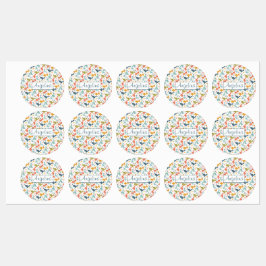 Kleurrijke dinosaurus cartoon schattig patroontje labels