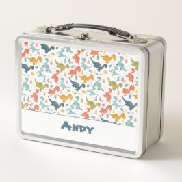 Kleurrijke dinosaurus cartoon schattige patroonnaa