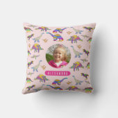 Kleurrijke dinosaurus gepersonaliseerde foto en na kussen (Achterkant)