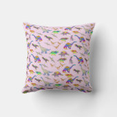 Kleurrijke dinosaurus gepersonaliseerde naam kussen (Achterkant)