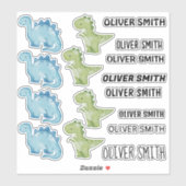 Kleurrijke Dinosaurus illustraties stickers met Na (Vel)