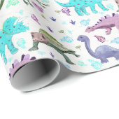 Kleurrijke Dinosaurus Mania Cadeaupapier (Rol Hoek)
