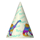 Kleurrijke Dinosaurus Partysaurus Verjaardagsfeest Feesthoedjes (Links)