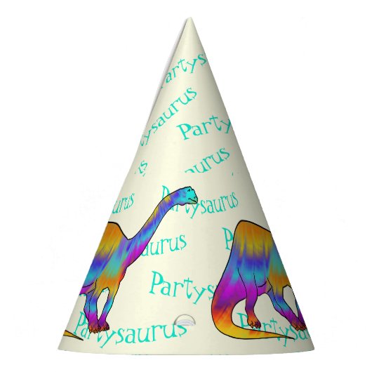 Kleurrijke Dinosaurus Partysaurus Verjaardagsfeest Feesthoedjes (Links)