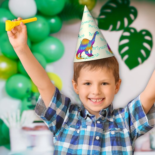 Kleurrijke Dinosaurus Partysaurus Verjaardagsfeest Feesthoedjes