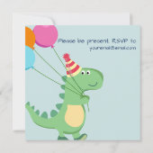 Kleurrijke Dinosaurus-thema 3e verjaardag Kaart (Achterkant)