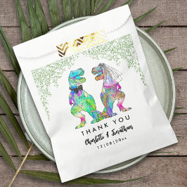 Kleurrijke dinosaurus thema trouwdag bedankt bedankzakje