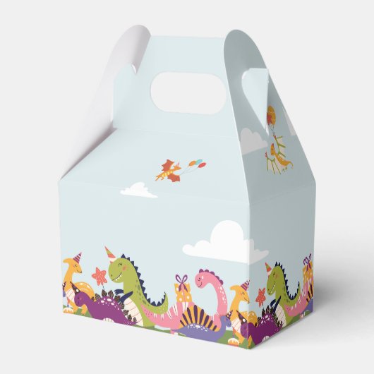 Kleurrijke dinosaurus verjaardagsfeestgunst doos bedankdoosjes (Achterkant)
