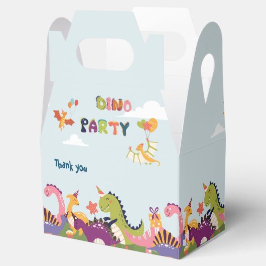 Kleurrijke dinosaurus verjaardagsfeestgunst doos bedankdoosjes (Geopend)