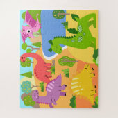 Kleurrijke Dinosaurus voor Kinderen Plezier & Spel Legpuzzel (Verticaal)