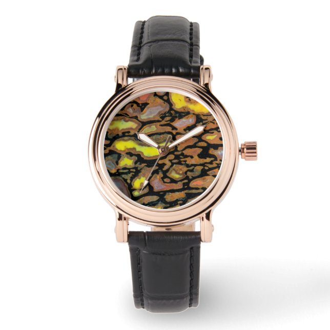 Kleurrijke Dinosaurusbot Horloge (Voorkant)