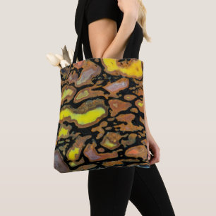 Kleurrijke dinosaurusbot tote bag