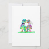 Kleurrijke Dinosaurushuwelijk Save The Date (Achterkant)