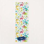 Kleurrijke dinosauruspatroon met Kinder naam Yogamat (Voorkant)