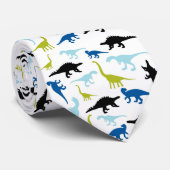 Kleurrijke dinosauruspatroonketting stropdas (Opgerold)