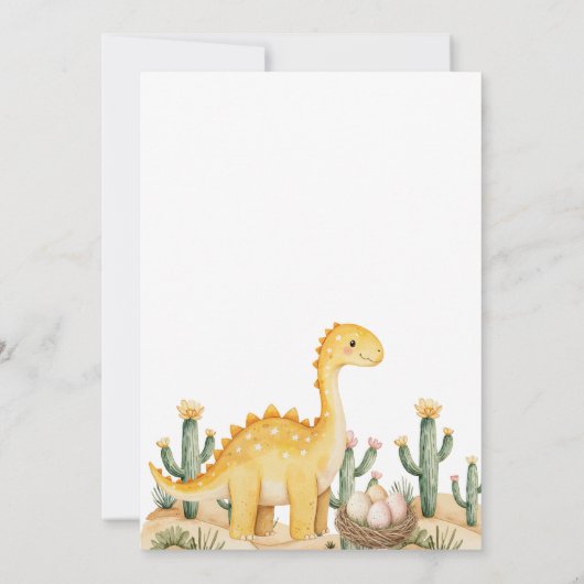 Kleurrijke dinosaurussen 4e verjaardagsfeest kaart (Achterkant)