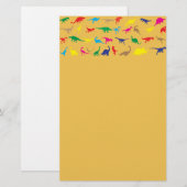 Kleurrijke dinosaurussen briefpapier (Voorkant / Achterkant)