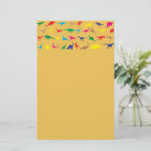 Kleurrijke dinosaurussen briefpapier (Staand voorkant)