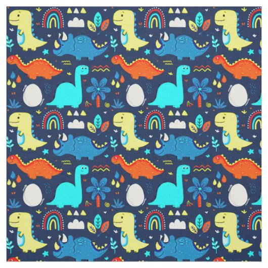 Kleurrijke dinosaurussen en regenbogen stof (Swatch)