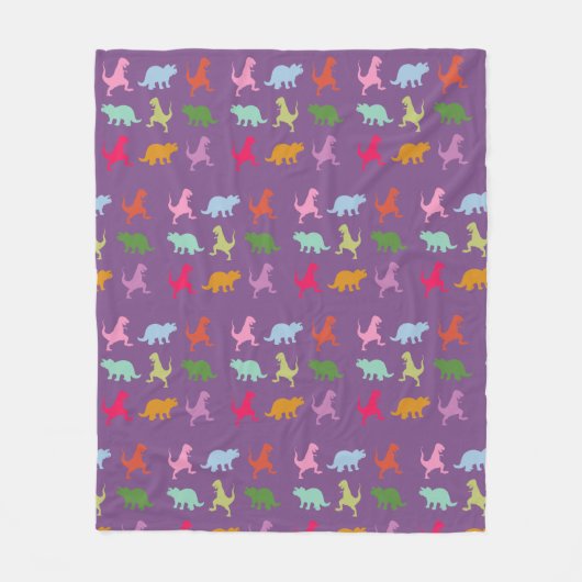 Kleurrijke dinosaurussen fleece deken, medium deken (Voorkant)