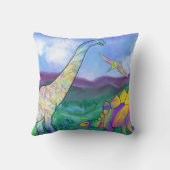 Kleurrijke dinosaurussen gepersonaliseerde naam kussen (Achterkant)