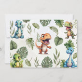 Kleurrijke dinosaurussen groen 1e verjaardag één f kaart (Achterkant)