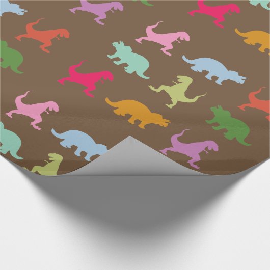 Kleurrijke dinosaurussen inpakpapier (Hoek)