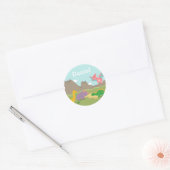 Kleurrijke dinosaurussen Jurassic voor kinderen Ronde Sticker (Envelop)