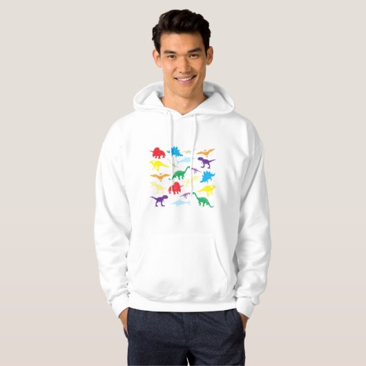 Kleurrijke dinosaurussen Kinder Patroon Hoodie (Voorkant volledig)