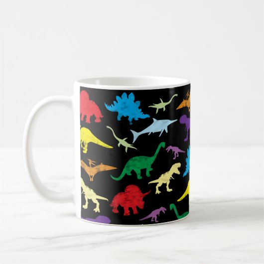 Kleurrijke dinosaurussen Kinder Patroon Koffiemok (Links)