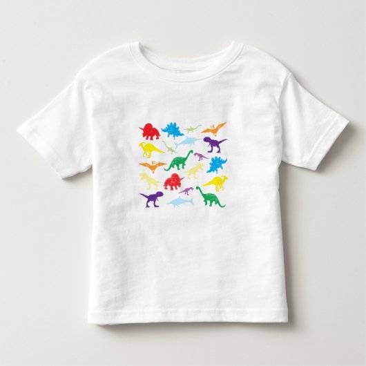 Kleurrijke dinosaurussen Kinder Patroon Shirts (Voorkant)