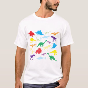 Kleurrijke dinosaurussen Kinder Patroon T-shirt