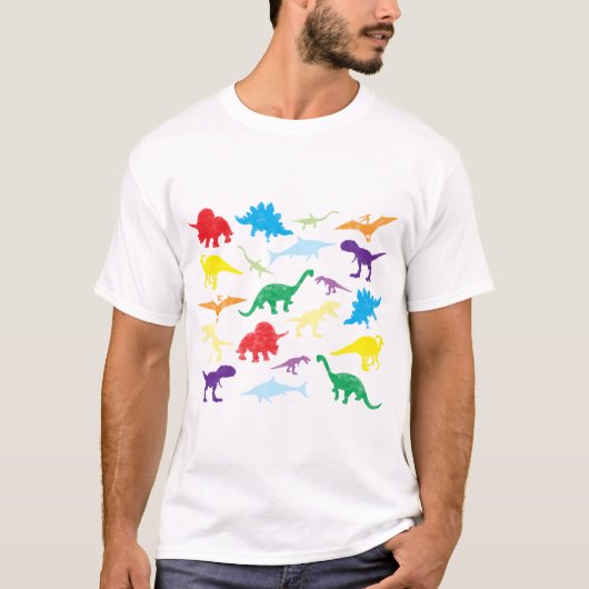Kleurrijke dinosaurussen Kinder Patroon T-shirt (Voorkant)
