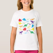 Kleurrijke dinosaurussen Kinder Patroon T-shirt (Voorkant)
